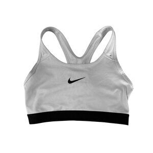 Nike Pro Classic Medium Support Sport Bra~Size Small~White Black DRI-FIT L14 46